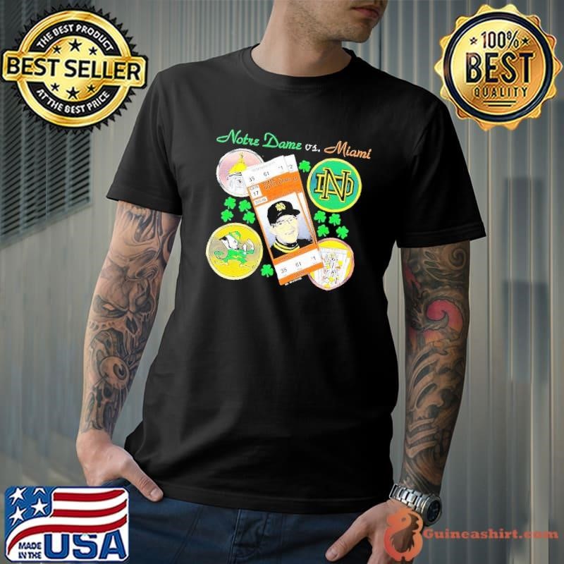Lou Holtz football NCAA Notre Dame vs University of Miami shirt