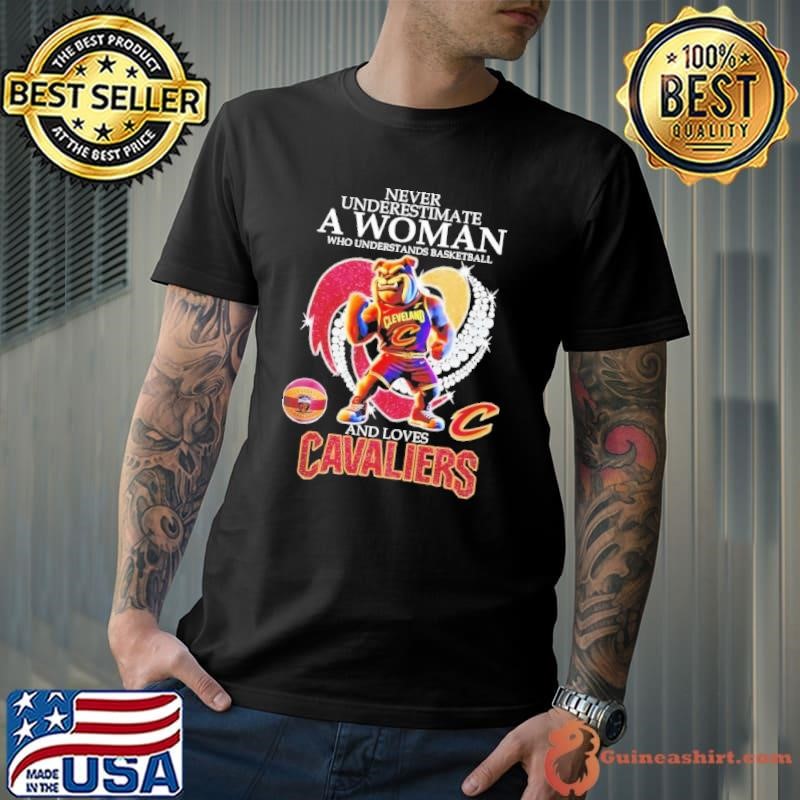 Never underestimate a woman understands basketball loves Cavaliers mascot signature Unisex