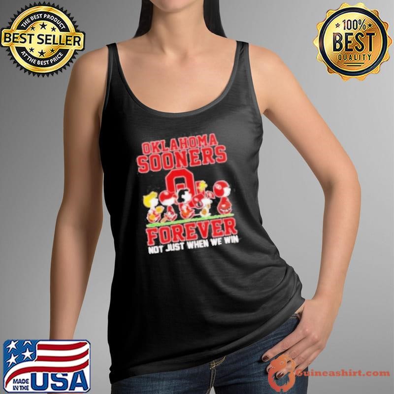 Peanuts characters Oklahoma Sooners forever not just when we win Tank Top