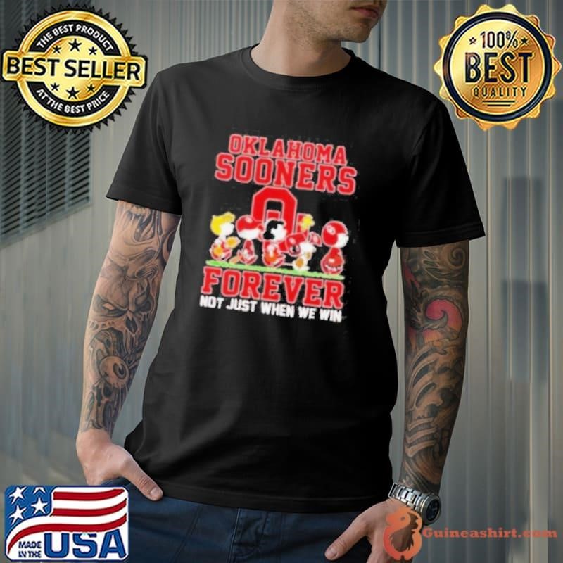 Peanuts characters Oklahoma Sooners forever not just when we win shirt