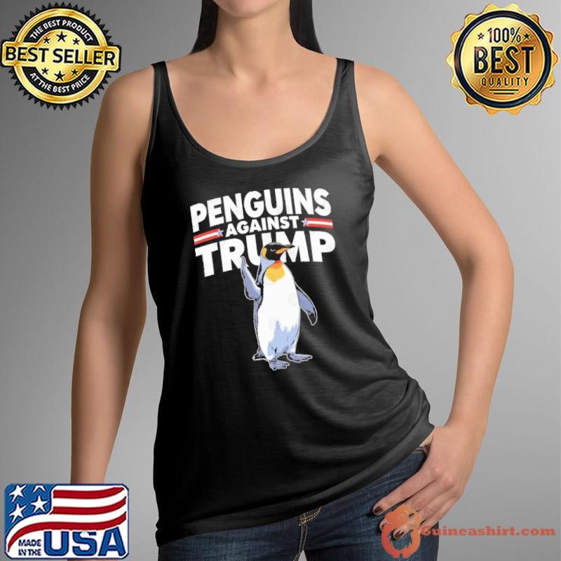 Penguins Against Trump Stars Election Middle Finger Tank Top