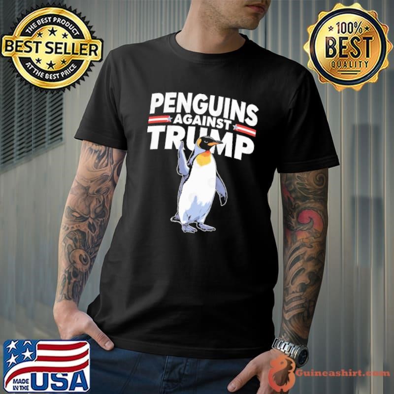 Penguins Against Trump Stars Election Middle Finger T-Shirt