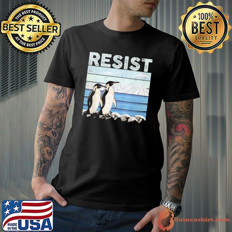 Resist Penguin Activism Rock VIntage T-Shirt