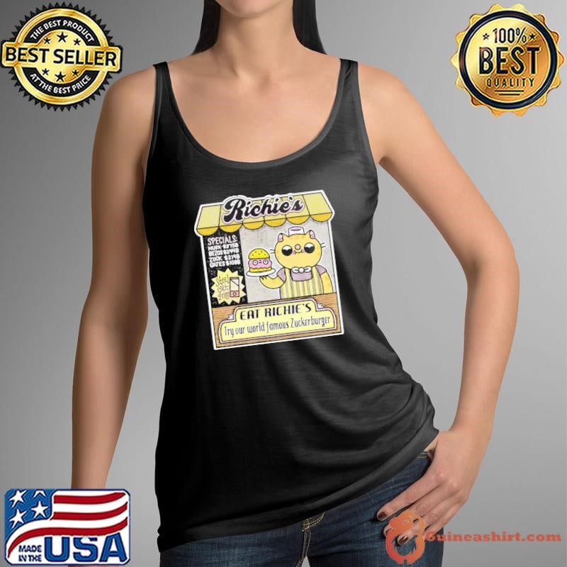 Richie’s eat Richie’s try our world famous Zuckerburger cartoon shirt