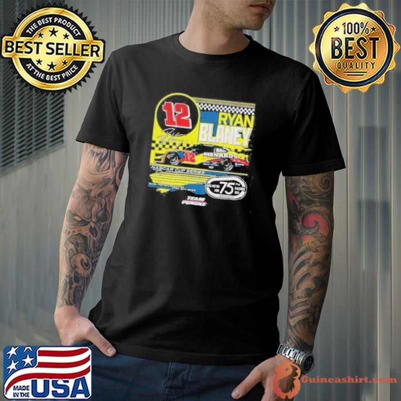 Ryan Blaney 12 Checkered Flag Sports Menards Darlington Raceway Throwback Car shirt