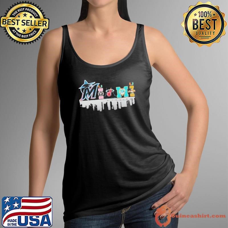 Skyline Miami Sports Marlins Inter Heart Dolphins Florida Panthers My City My Team shirt