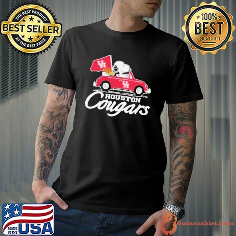 Snoopy And Woodstock Driving Car Houston Cougars Basketball shirt