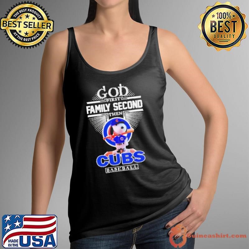 Snoopy God first family second the Chicago Cubs baseball shirt
