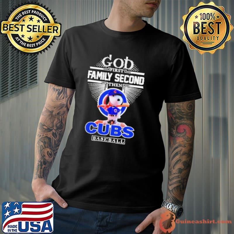 Snoopy God first family second the Chicago Cubs baseball Unisex