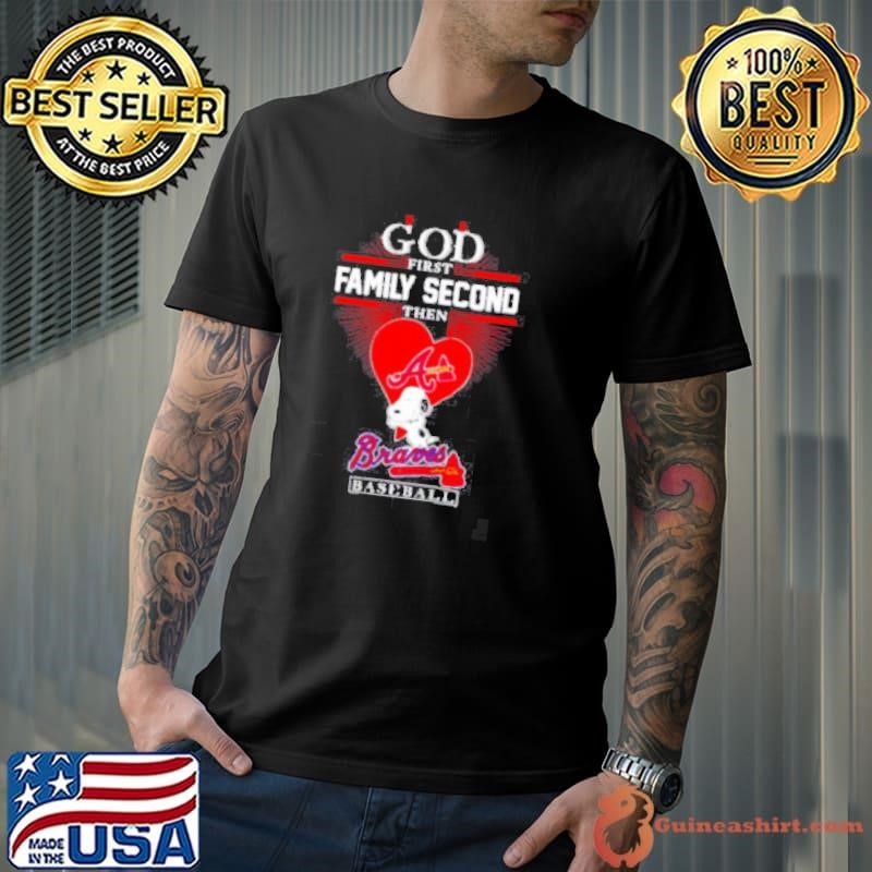 Snoopy God first family second then Braves baseball Unisex