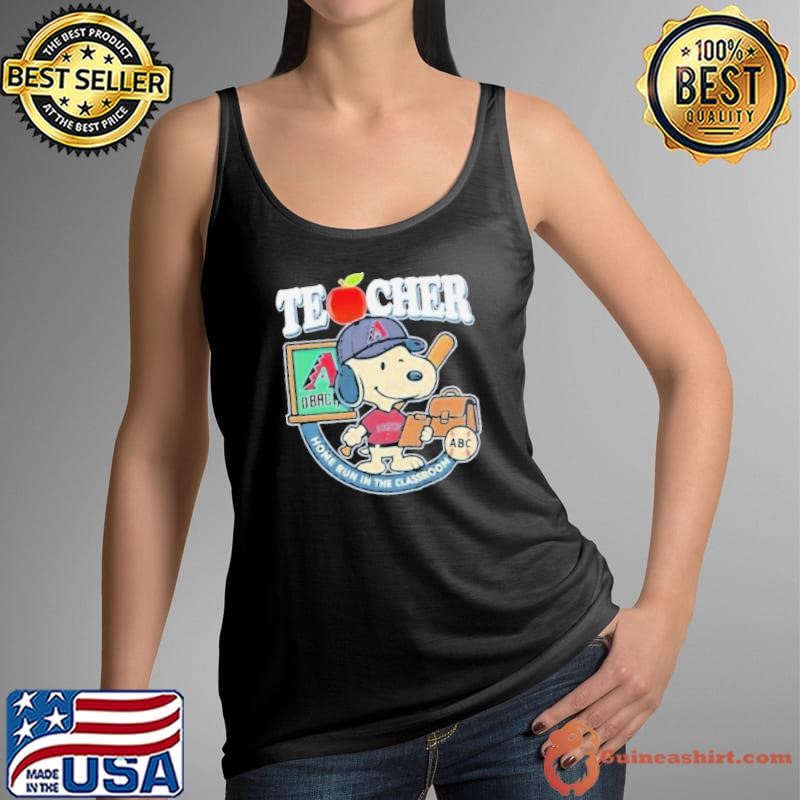 Snoopy teacher home run in the classroom abc Arizona Diamondbacks shirt