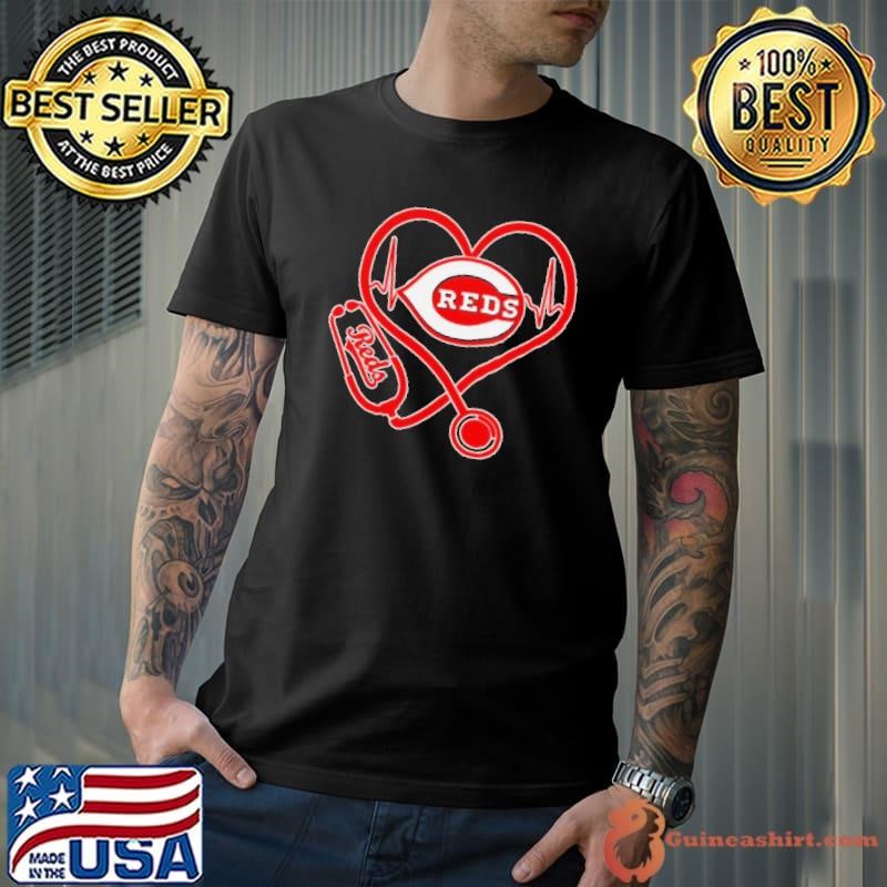 Stethoscope heartbeat Cincinnati Reds Pride shirt