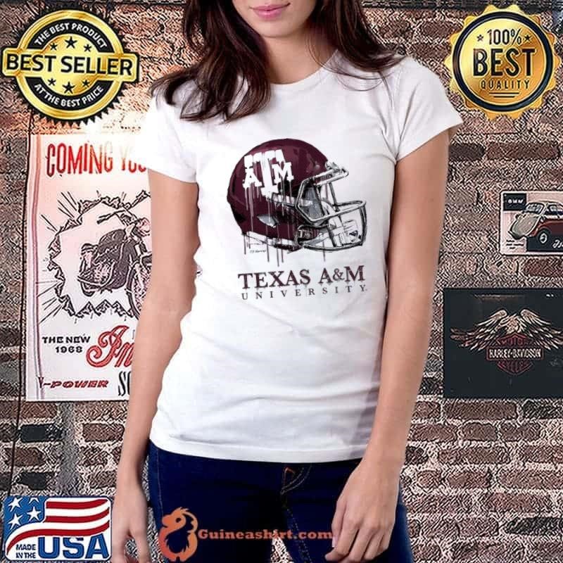 Texas A&M Aggies Youth Heather Dripping Football Ladiestee