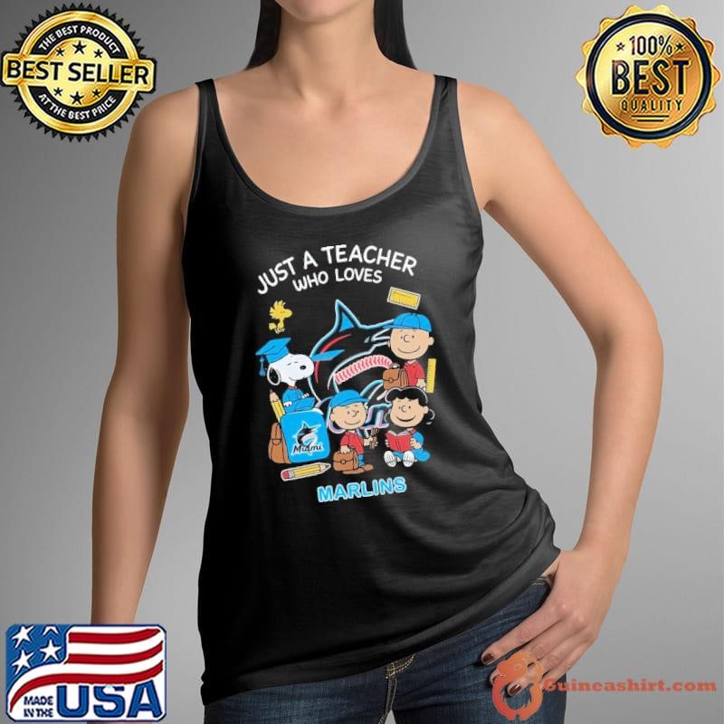 The Peanuts just a teacher who love Miami Marlins shirt