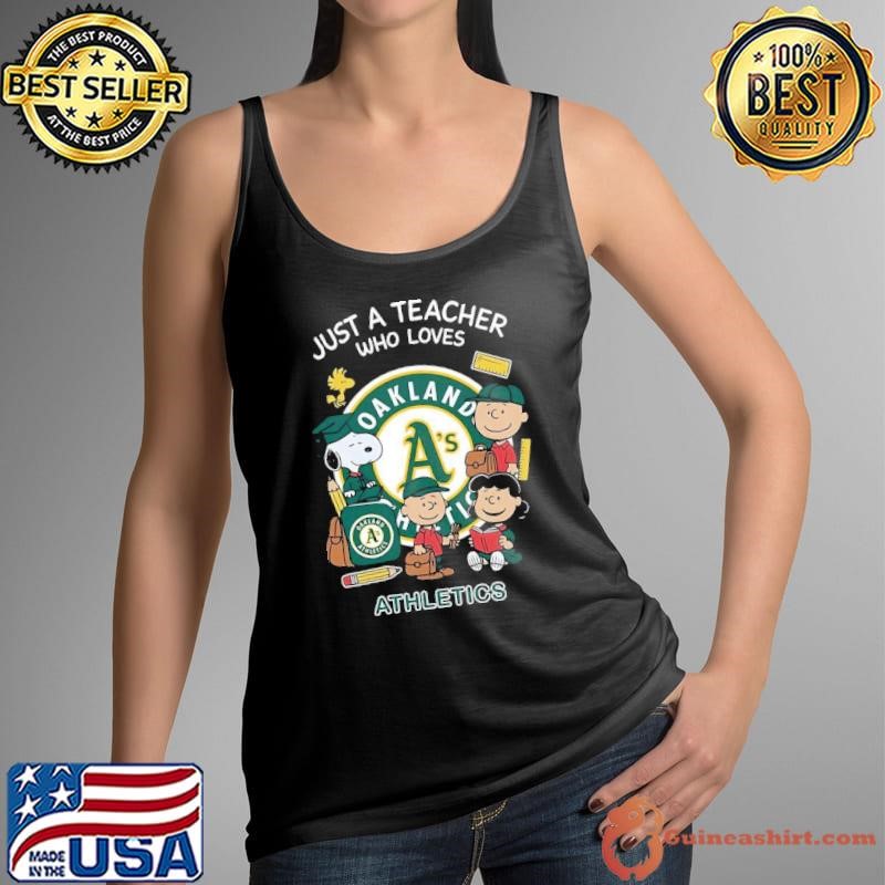 The Peanuts just a teacher who love Oakland Athletics shirt
