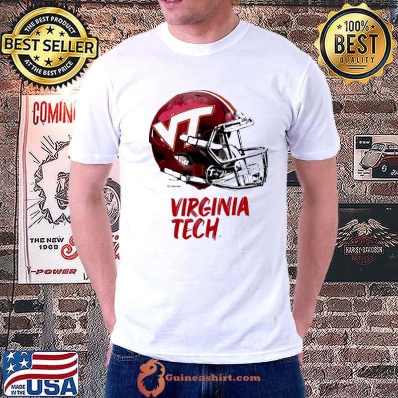 Virginia Tech Hokies Youth Heather Dripping Football Helmet Shirt