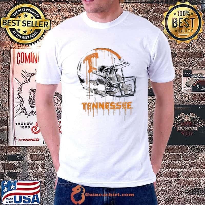Youth Vive La Fete Heather Gray Tennessee Volunteers Dripping Football Helmet Shirt