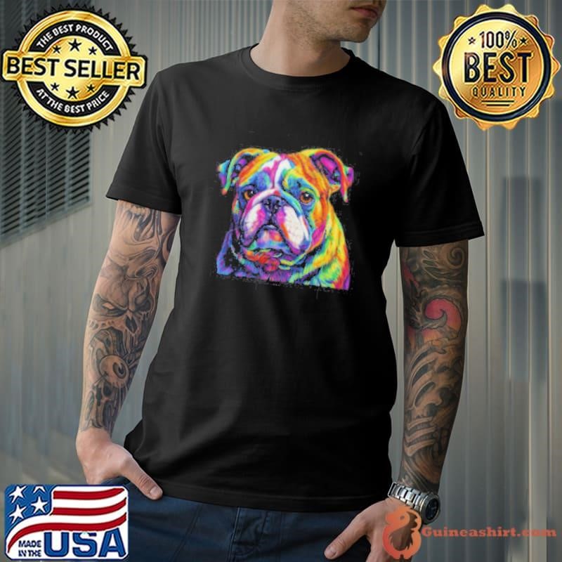 Bulldog Dog Colorful Face Dog Lover Men Women Unisex