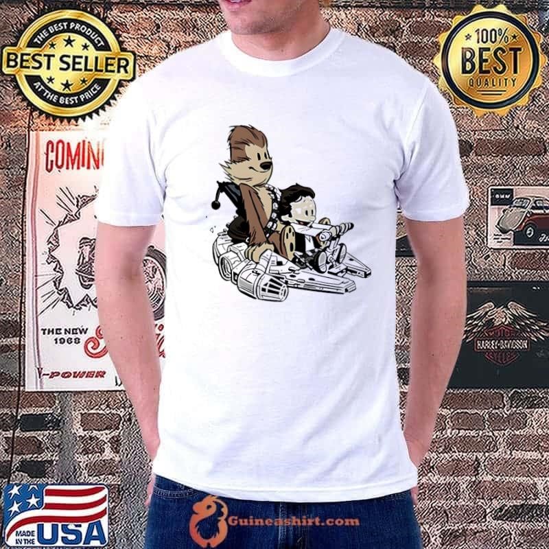Calvin and Hobbes Han and Chewie cartoon shirt