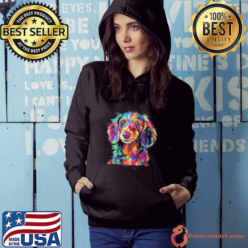 Dachshund Dog Colorful Face Dog Lover Men Women Hoodie