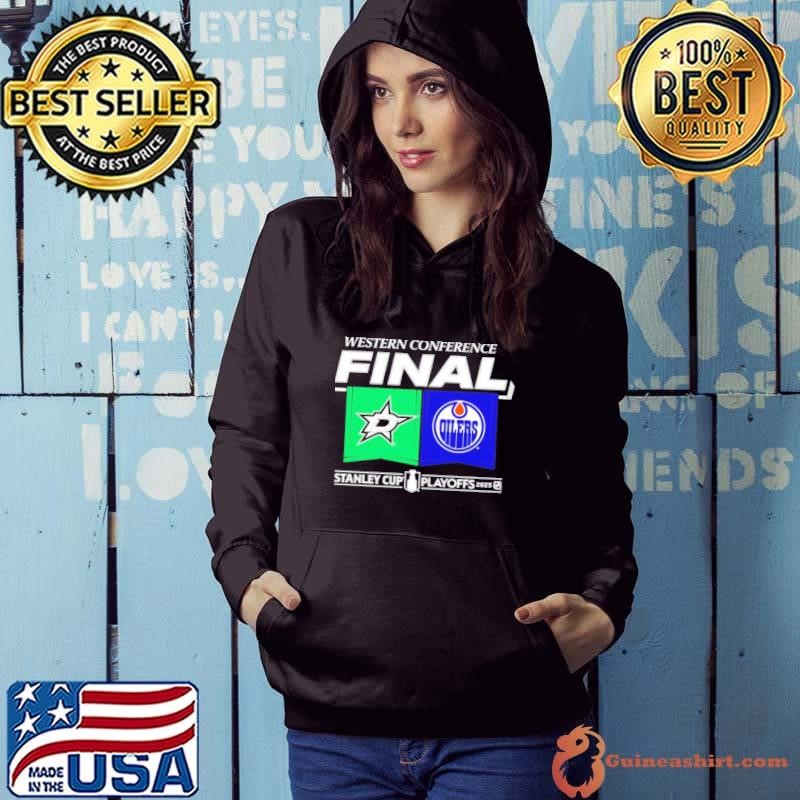 Dallas Stars vs. Edmonton Oilers 2025 Western Conference Finals matchup logo Hoodie