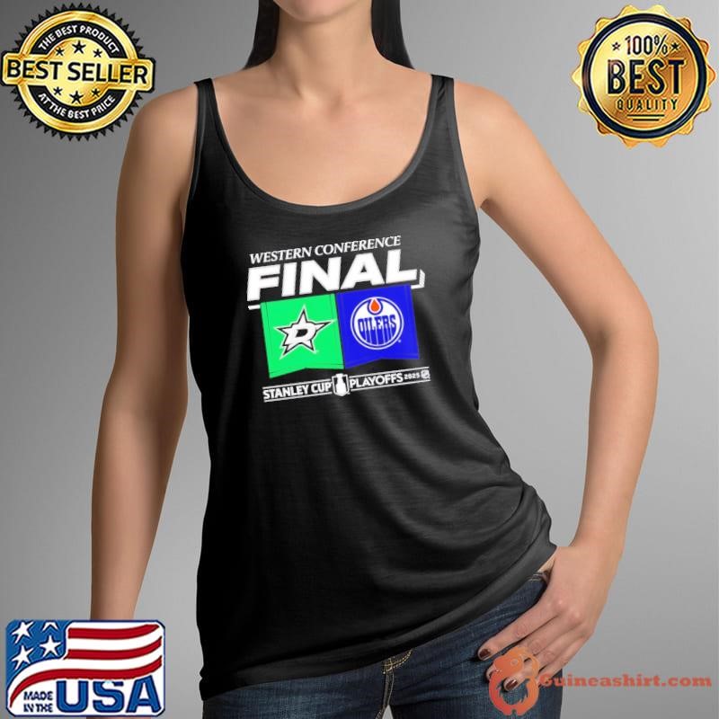 Dallas Stars vs. Edmonton Oilers 2025 Western Conference Finals matchup logo shirt