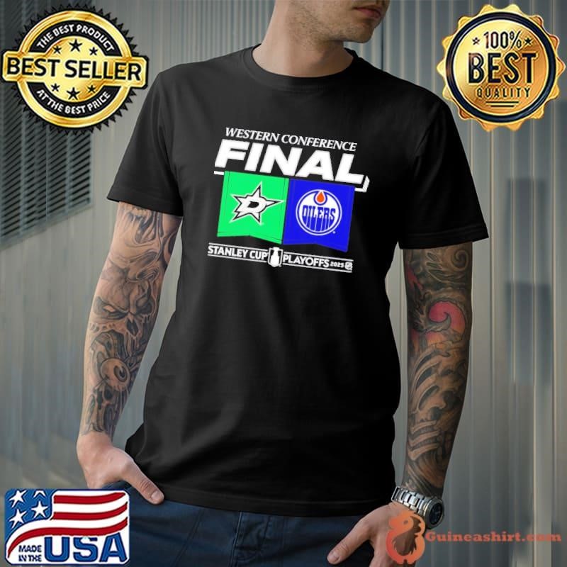 Dallas Stars vs. Edmonton Oilers 2025 Western Conference Finals matchup logo Unisex