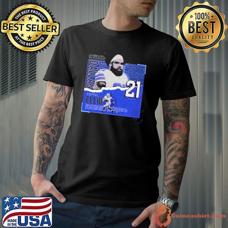 Ezekiel Elliott Football Paper Poster Cowboys Shirt