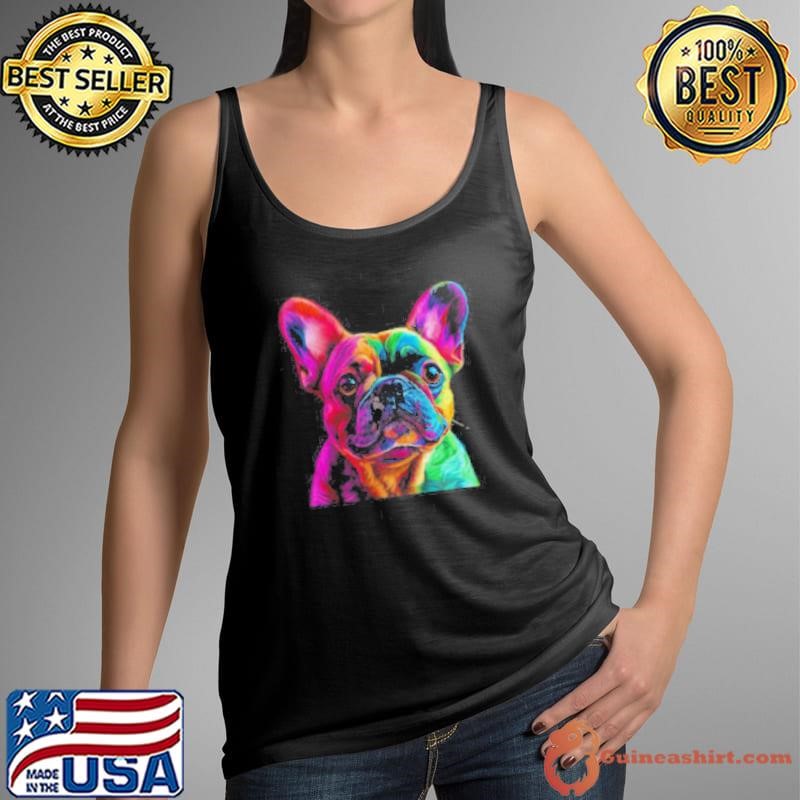 French Bulldog Dog Colorful Face Dog Lover Men Women Tank Top