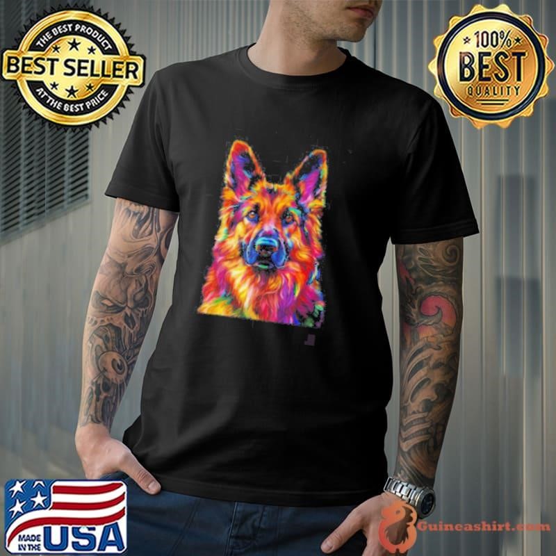 German Shepherd Dog Colorful Face Dog Lover Men Women shirt