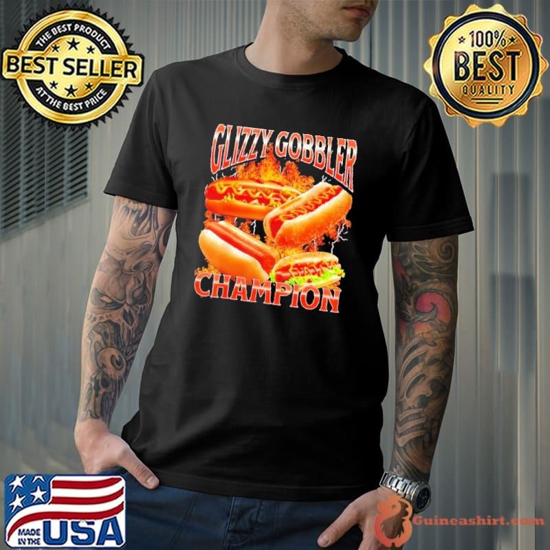 Glizzy Gobbler Champion hot dog graphic shirt