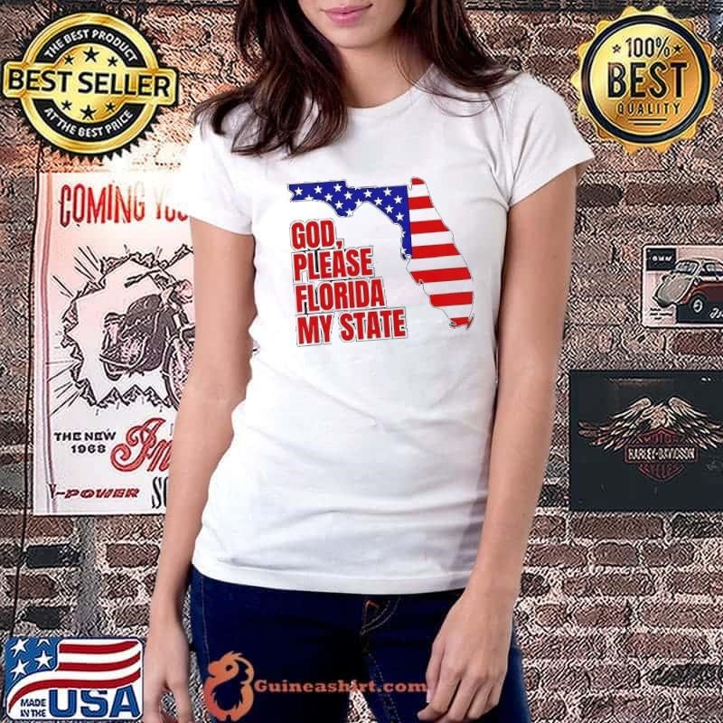 God please Florida my state maps american flag shirt