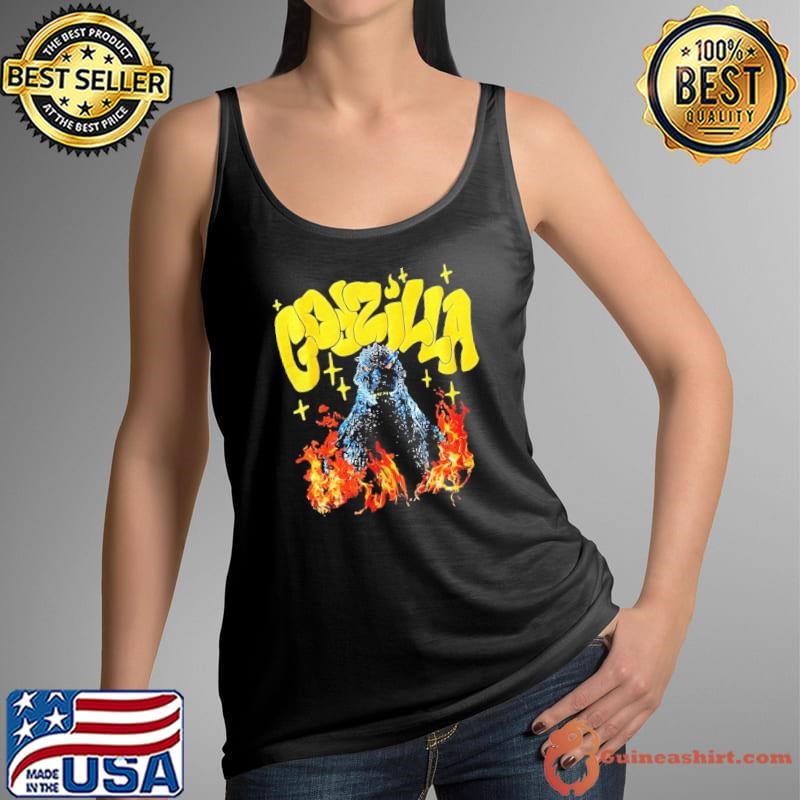 Godzilla flames puff shirt