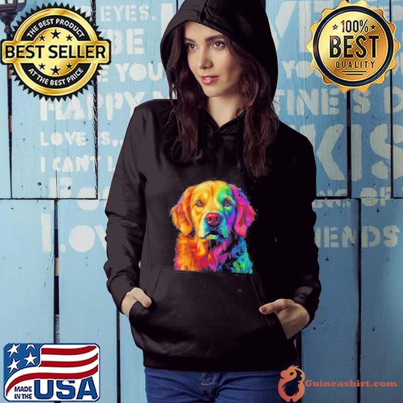 Golden Retriever Dog Colorful Face Dog Lover Men Women Hoodie