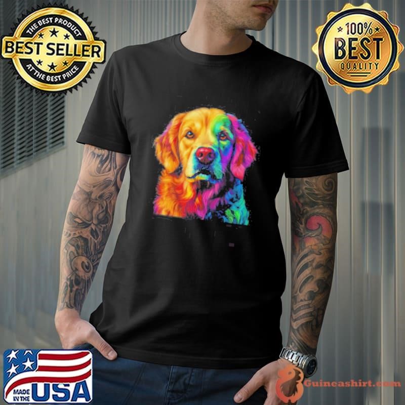 Golden Retriever Dog Colorful Face Dog Lover Men Women shirt