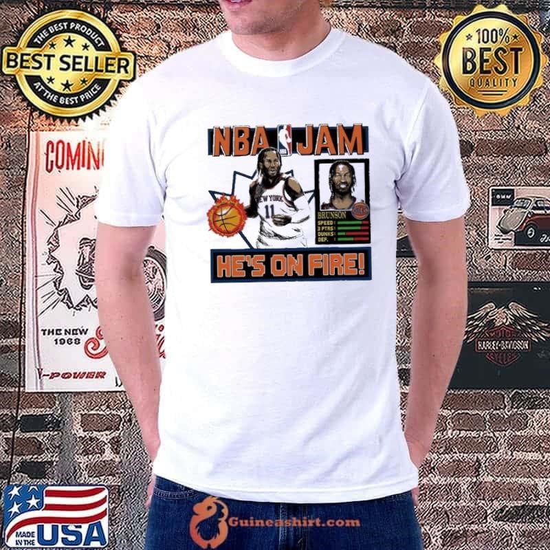 Jalen Brunson New York Knicks NBA Jam he’s on fire Unisex