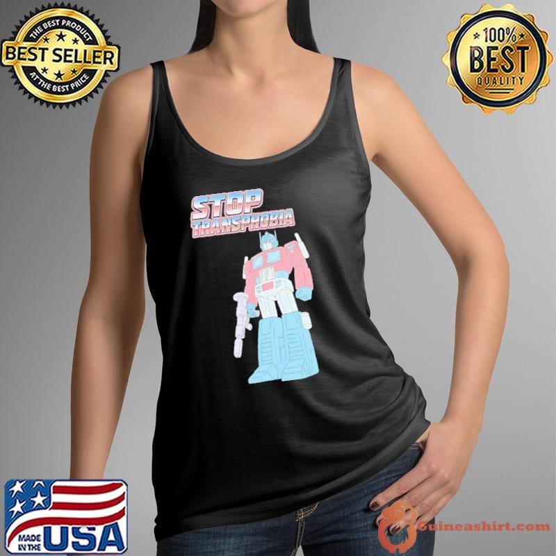 Optimus Prime fictional character stop Transphobia cartoon shirt