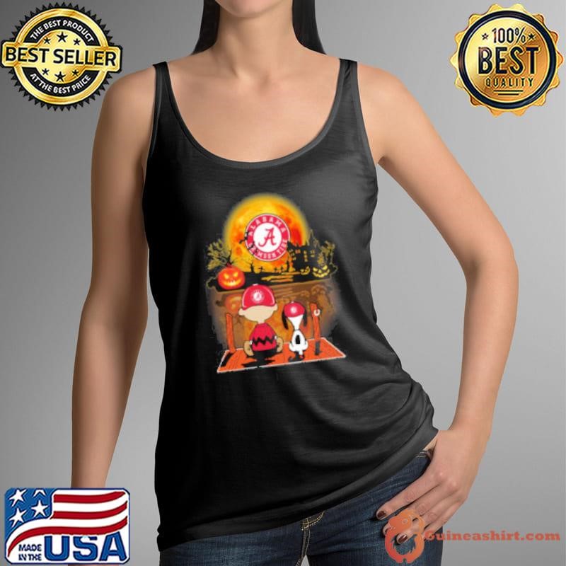 Snoopy and Charlie Brown Pumpkin Alabama Crimson Tide Halloween Moon shirt