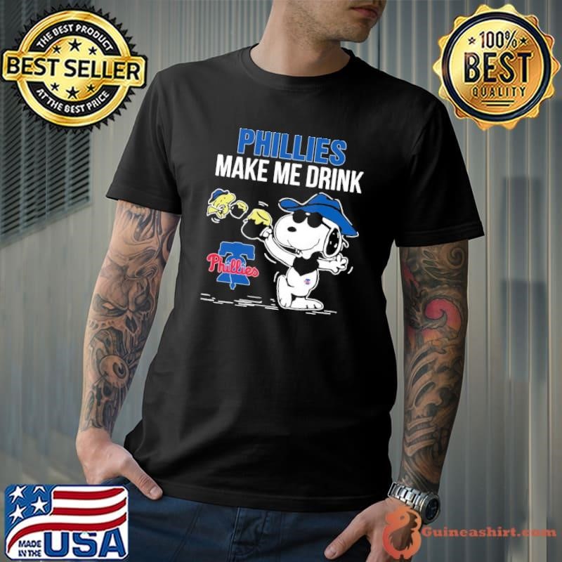Snoopy and Woodstock Philadelphia Phillies make me drink shirt