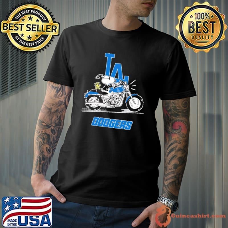 Snoopy and Woodstock driving motorbike Los Angeles Dodgers Unisex