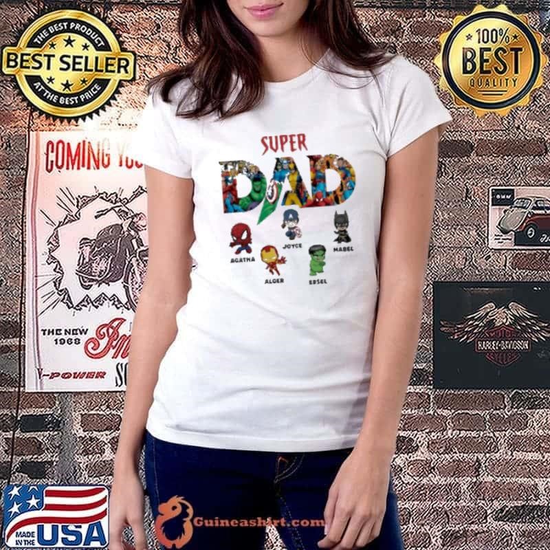 Super Dad Marvel Superhero Personalized Kids Names Father’s Day Ladiestee