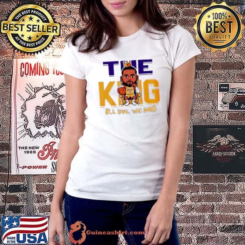 The king all hail the king LeBron James Los Angeles Lakers chibi shirt