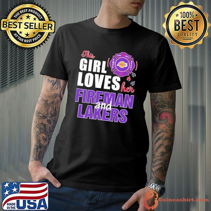 This girl loves her fireman and Los Angeles Lakers Unisex