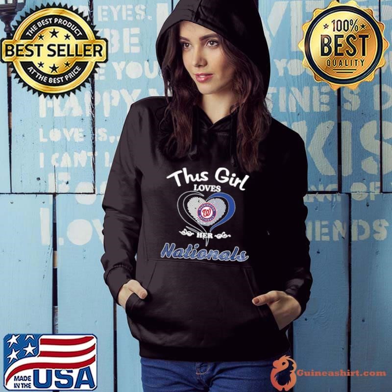 This girl loves her heart Washington Nationals Hoodie