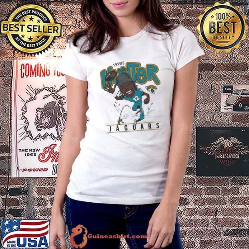 Travis Hunter Jacksonville Jaguars Homage 2025 NFL Draft Caricature Player Graphic Tri Blend Shirt