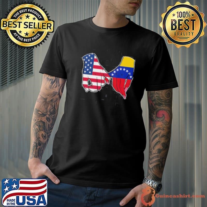 USA And Venezuela Flags Hands Together Shirt