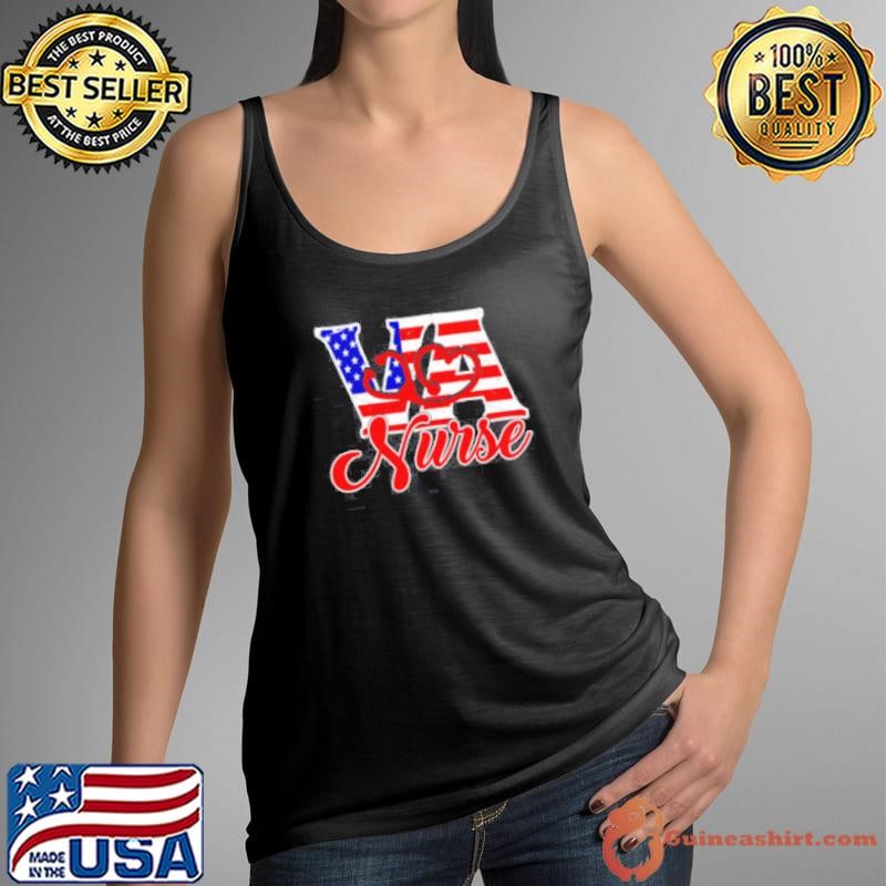 VA love nurse American flag shirt