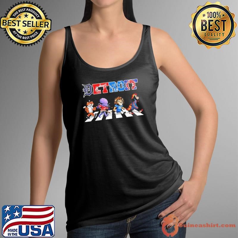 Detroit sports team logo mascot Abbey Road shirt