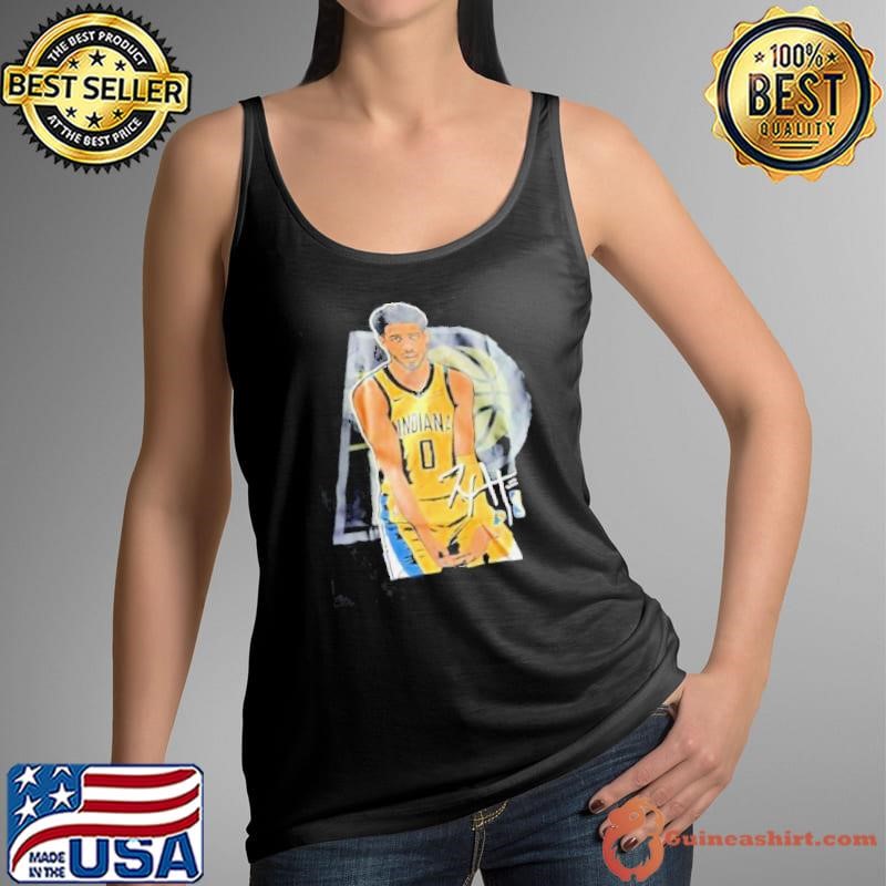 Indiana Pacers Tyrese Haliburton portrait signature shirt