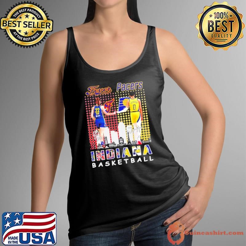 Indiana basketball Fever Caitlin Clark and Pacers Tyrese Haliburton Skyline Signatures shirt